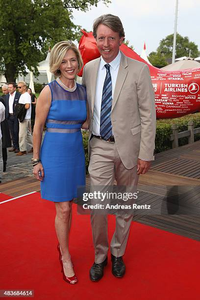 Meredith Michaels-Beerbaum and Markus Beerbaum attend the FEI European Championship 2015 media night on August 11, 2015 in Aachen, Germany.