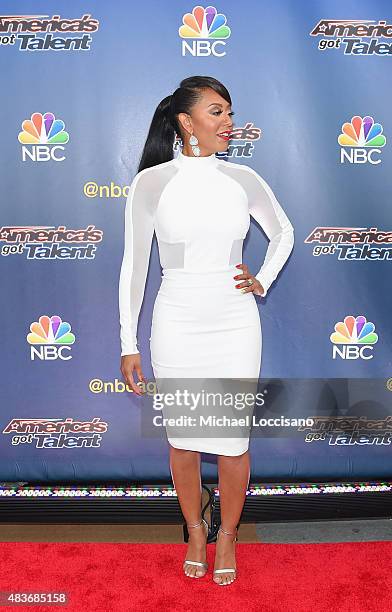 Singer/TV personality Mel B attends the "America's Got Talent" season 10 taping at Radio City Music Hall on August 11, 2015 in New York City.