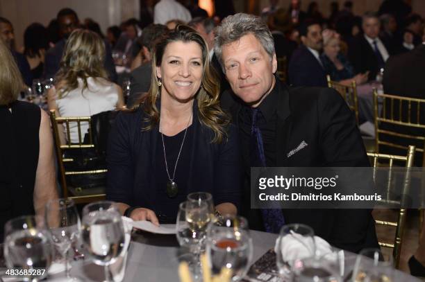 Dorothea Bongiovi and Jon Bon Jovi attends the Food Bank for New York City's Can Do awards dinner gala on April 9, 2014 in New York City.