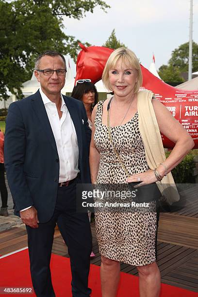 Heike Maurer and Ralf Immel attend the FEI European Championship 2015 media night on August 11, 2015 in Aachen, Germany.