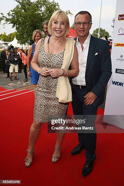 Heike Maurer and Ralf Immel attend the FEI European Championship 2015 media night on August 11, 2015 in Aachen, Germany.