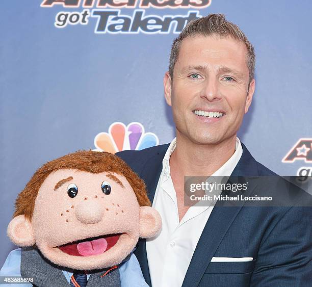 Contestant/ventriloquist Paul Zerdin attends the "America's Got Talent" season 10 taping at Radio City Music Hall on August 11, 2015 in New York City.