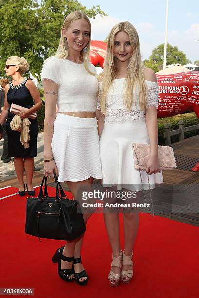 Julia Schindler and Anna Hiltrop attend the FEI European Championship 2015 media night on August 11, 2015 in Aachen, Germany.