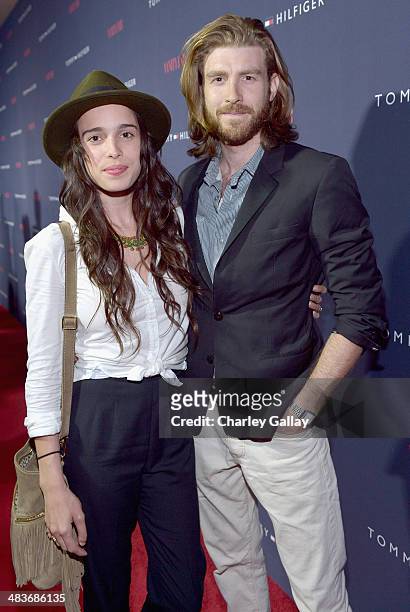 Musician Chelsea Tyler and actor Jon Foster attend the Zooey Deschanel for Tommy Hilfiger Collection launch event at The London Hotel on April 9,...
