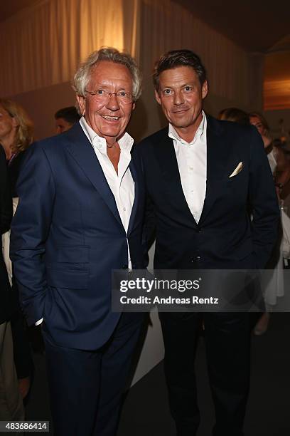 Stephan Holthoff-Pfoertner and his husband attend the FEI European Championship 2015 media night on August 11, 2015 in Aachen, Germany.