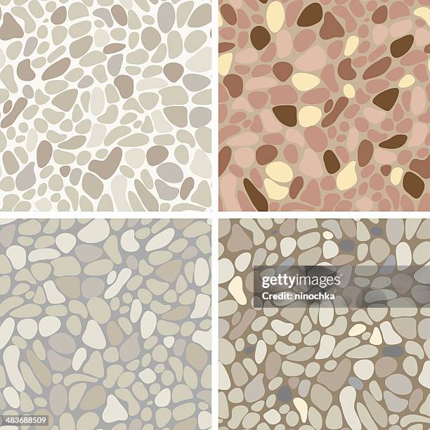 illustrazioni stock, clip art, cartoni animati e icone di tendenza di seamless pattern di pietra - acciottolato