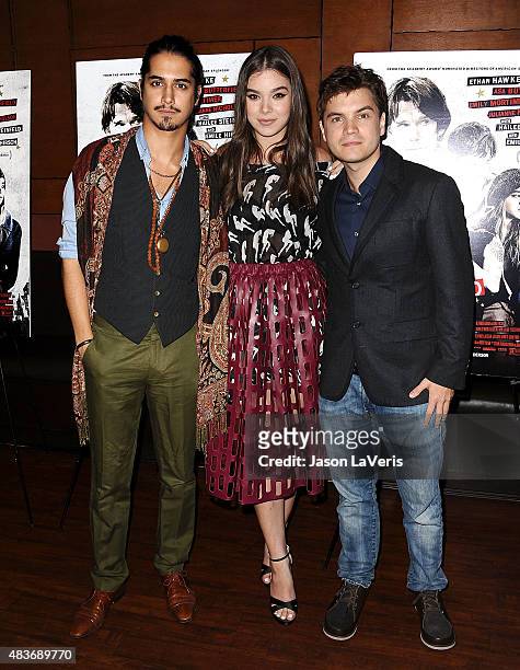 Avan Jogiam Hailee Steinfeld and Emile Hirsch attend the premiere of "Ten Thousand Saints" at Piknic on August 11, 2015 in Century City, California.