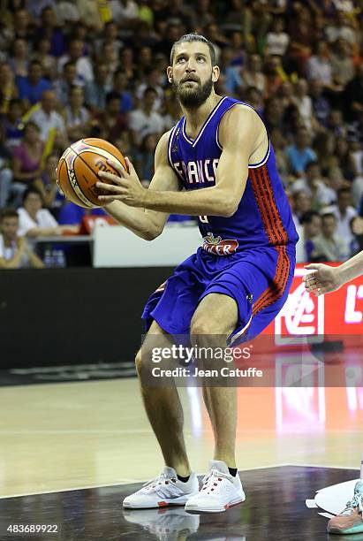 Antoine Diot of France in action during the international friendly basketball match between France and Russia in preparation of Euro Basket 2015 at...