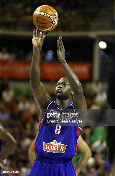 Charles Kahudi of France in action during the international friendly basketball match between France and Russia in preparation of Euro Basket 2015 at...