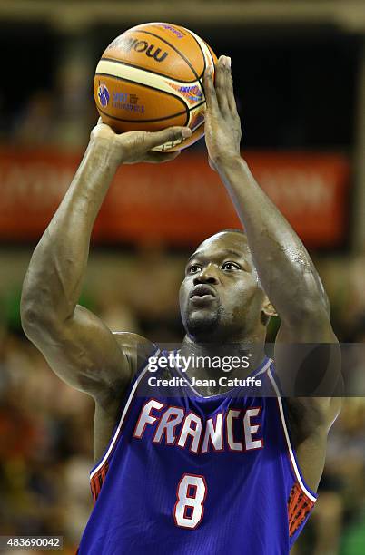 Charles Kahudi of France in action during the international friendly basketball match between France and Russia in preparation of Euro Basket 2015 at...