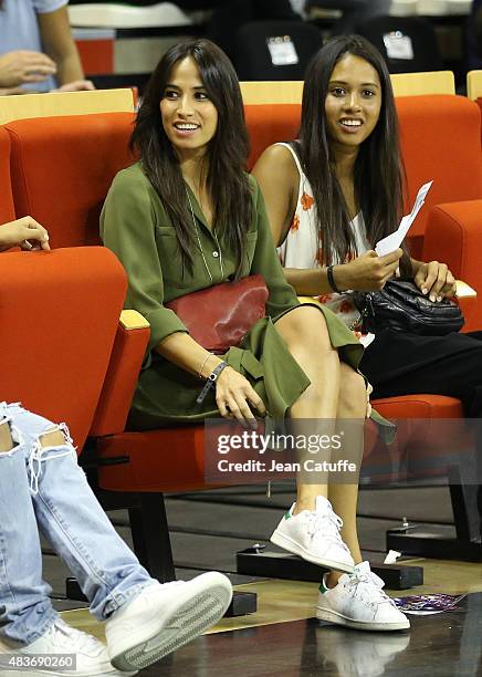 Axelle Francine, wife of Tony Parker attends the international friendly basketball match between France and Russia in preparation of Euro Basket 2015...