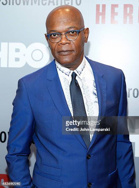 Samuel L. Jackson attends "Show Me A Hero" New York Screening at The New York Times Center on August 11, 2015 in New York City.