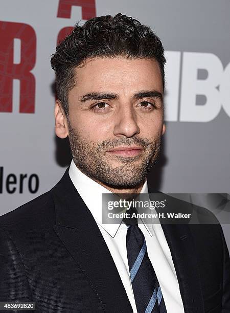 Actor Oscar Isaac attends the "Show Me A Hero" New York screening at The New York Times Center on August 11, 2015 in New York City.