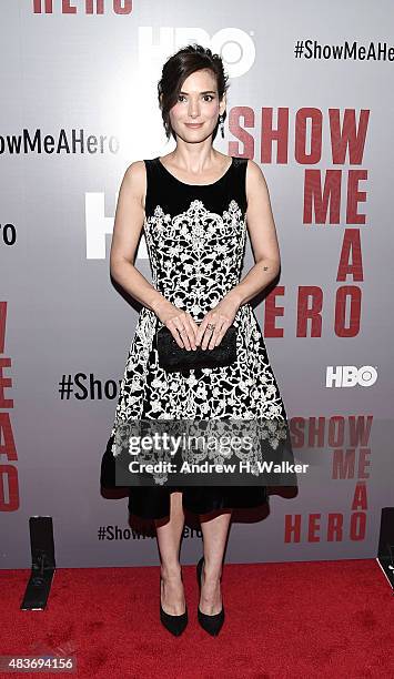 Actress Winona Ryder attends the "Show Me A Hero" New York screening at The New York Times Center on August 11, 2015 in New York City.