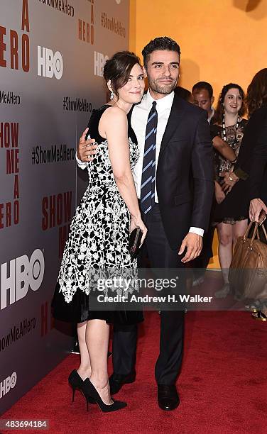 Actors Winona Ryder and Oscar Isaac attend the "Show Me A Hero" New York screening at The New York Times Center on August 11, 2015 in New York City.