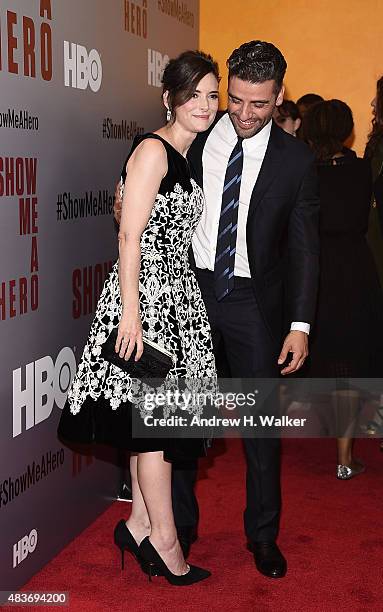Actors Winona Ryder and Oscar Isaac attend the "Show Me A Hero" New York screening at The New York Times Center on August 11, 2015 in New York City.