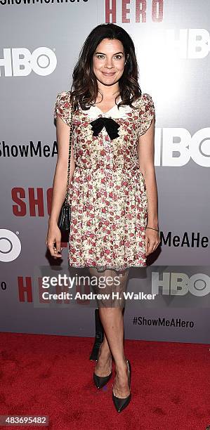 Zuleikha Robinson attends the "Show Me A Hero" New York screening at The New York Times Center on August 11, 2015 in New York City.