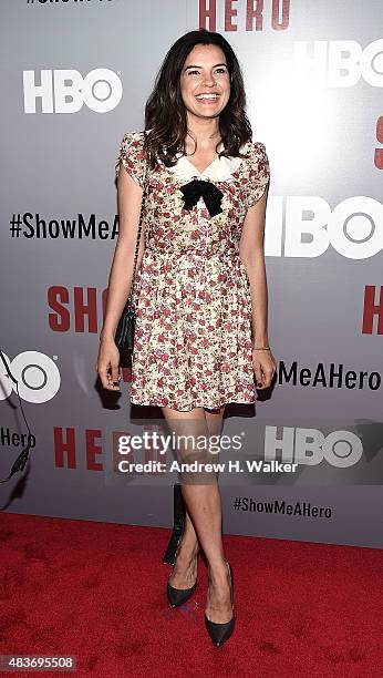 Zuleikha Robinson attends the "Show Me A Hero" New York screening at The New York Times Center on August 11, 2015 in New York City.