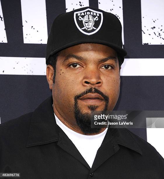 Ice Cube attends the premiere of "Straight Outta Compton" at Microsoft Theater on August 10, 2015 in Los Angeles, California.