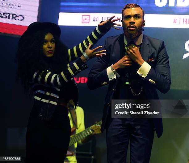 Janelle Monae and Jidenna at Stage 48 on August 11, 2015 in New York City.