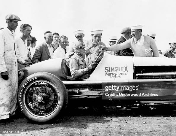 Ray Cutchie Motor Racing Race car driver Ray Keech in his Simplex Piston Ring Special race car ...