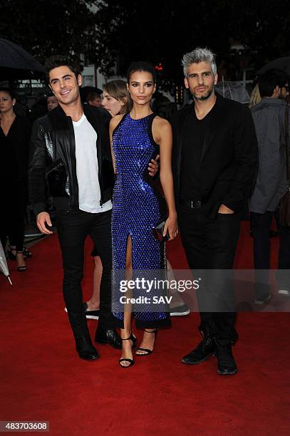 Zac Efron, Emily Ratajkowski and Max Joseph arrive for the European Film Premiere of We Are Your Friends at The Ritzy Cinema in Brixton on August 11,...