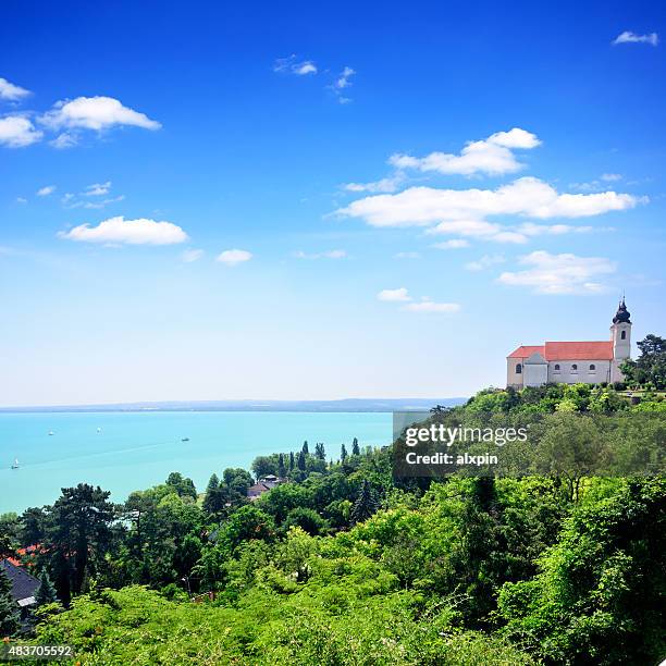 tihany abbey, hungary - hungary summer stock pictures, royalty-free photos & images