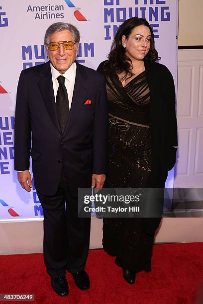 Tony and Joanna Bennett attend the Museum Of The Moving Image 28th Annual Salute Honoring Kevin Spacey at 583 Park Avenue on April 9, 2014 in New...