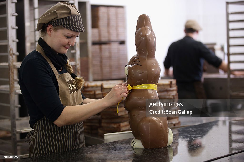 Chocolate Easter Bunny Production At Confiserie Felicitas