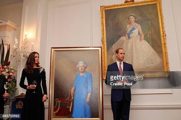 Catherine, Duchess of Cambridge and Prince William, Duke of Cambridge attend a art unveiling during Day 4 of a Royal Tour to New Zealand at...