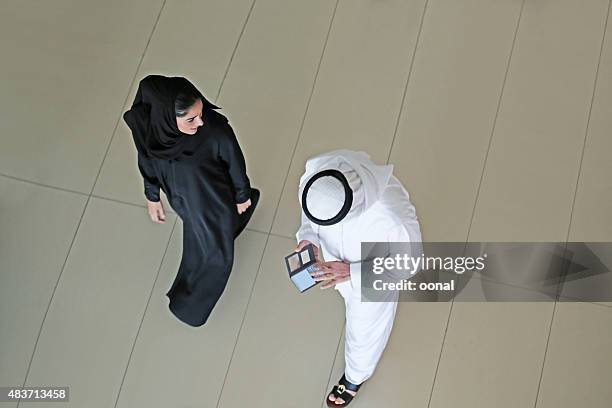 arab couple from the top view - saudi man bildbanksfoton och bilder