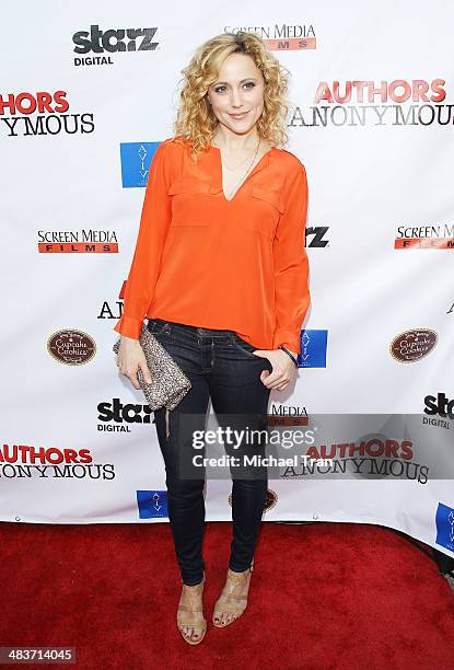 Annie Tedesco arrives at the Los Angeles premiere of "Authors Anonymous" held at The Crest on April 9, 2014 in Los Angeles, California.