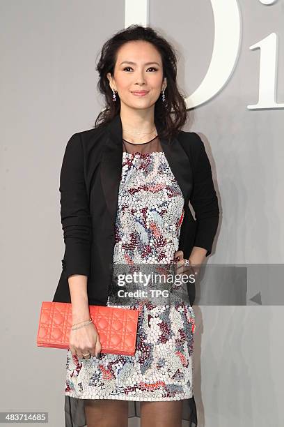 Actress Zhang Ziyi attends Dior Haute Couture press conference on Wednesday April 9,2014 in Hong Kong,China.