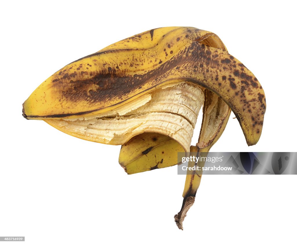 Descartados spotted overripe banana pele