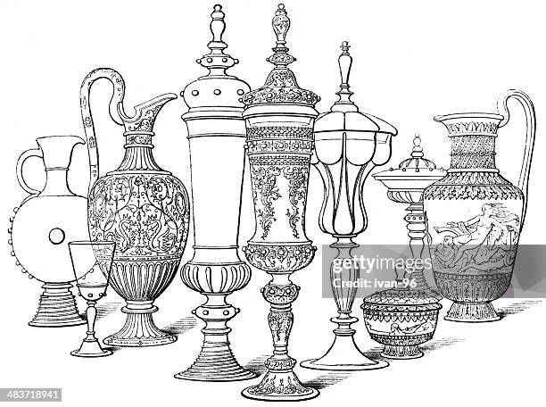 glasswork - rococo style stock illustrations