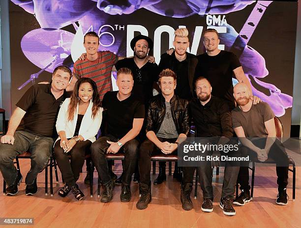 Front Row: Doug, Doug & Jaci morning show 94 FM The Fish, Recording Artists Janice Gaines & Joseph Habedankat, Audio Adrenaline member Adam Agee, RED...