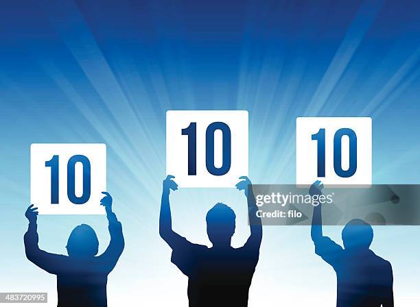 scoring-personen - service excellence cartoon stock-grafiken, -clipart, -cartoons und -symbole