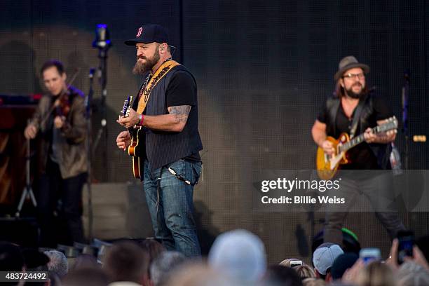 The Zac Brown Band performs at Fenway Park during the Major League Baseball Ballpark Concert Series during the JEKYLL + HYDE tour on Friday, August...