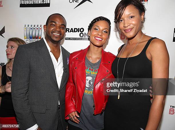 Detavio Samuels, Alicia Keys and Sherina Florence at Stage 48 on August 11, 2015 in New York City.