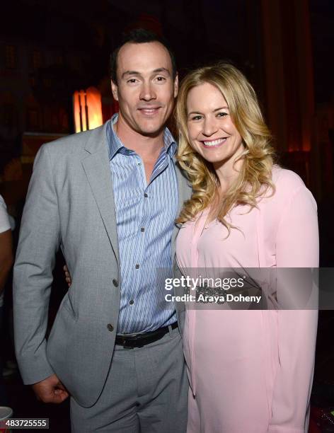 Chris Klein and Laina Rose Thyfault attend the after party of Screen Media Films' premiere of 'Authors Anonymous' at on April 9, 2014 in Westwood,...