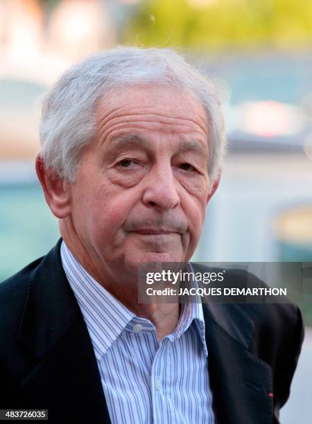 French journalist Ivan Levai arrives to attend French author Regine Deforges's funeral on April 10, 2014 in Paris. Regine Deforges, an author,...