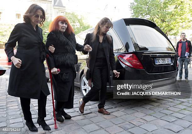French fashion designer Sonia Rykiel , accompanied by her daughter and CEO and creative director of the Sonia Rykiel fashion house Nathalie Rykiel ,...