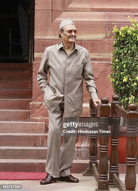 Senior Congress leader Dr. Karan Singh during the monsoon session at Parliament House, on August 12, 2015 in New Delhi, India. A blast from the past...