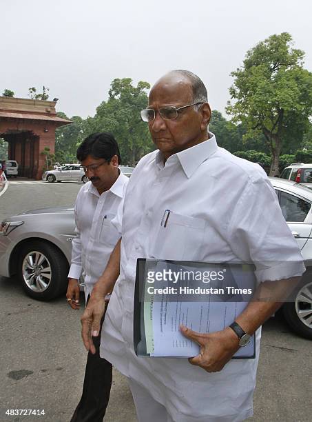 Leader Sharad Pawar during the monsoon session at Parliament House, on August 12, 2015 in New Delhi, India. A blast from the past and no-holds-barred...