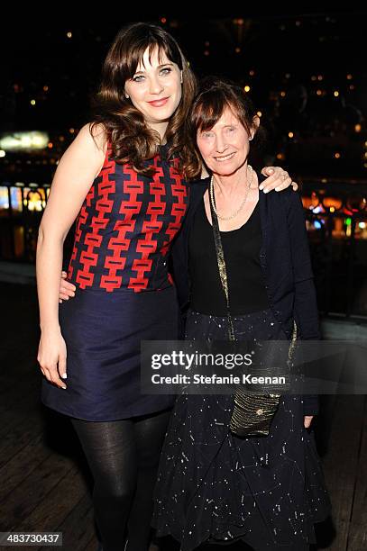 Actress/designer Zooey Deschanel and mother Mary Jo Deschanel attend the Zooey Deschanel for Tommy Hilfiger Collection launch event at The London...