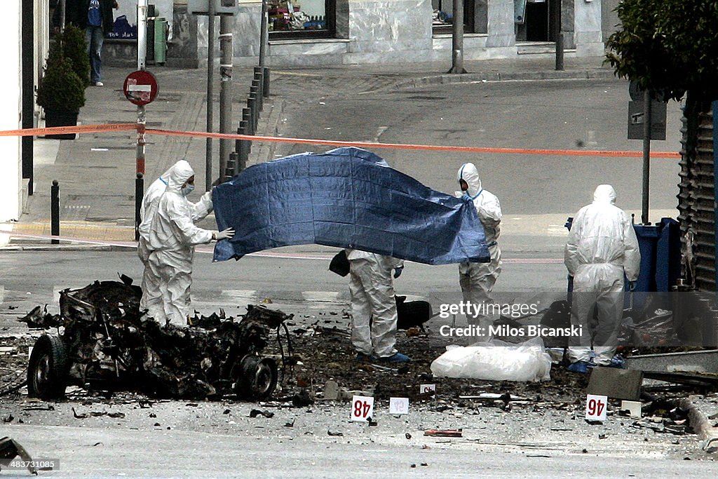 Car Bomb Explodes Outside The Bank of Greece In Athens