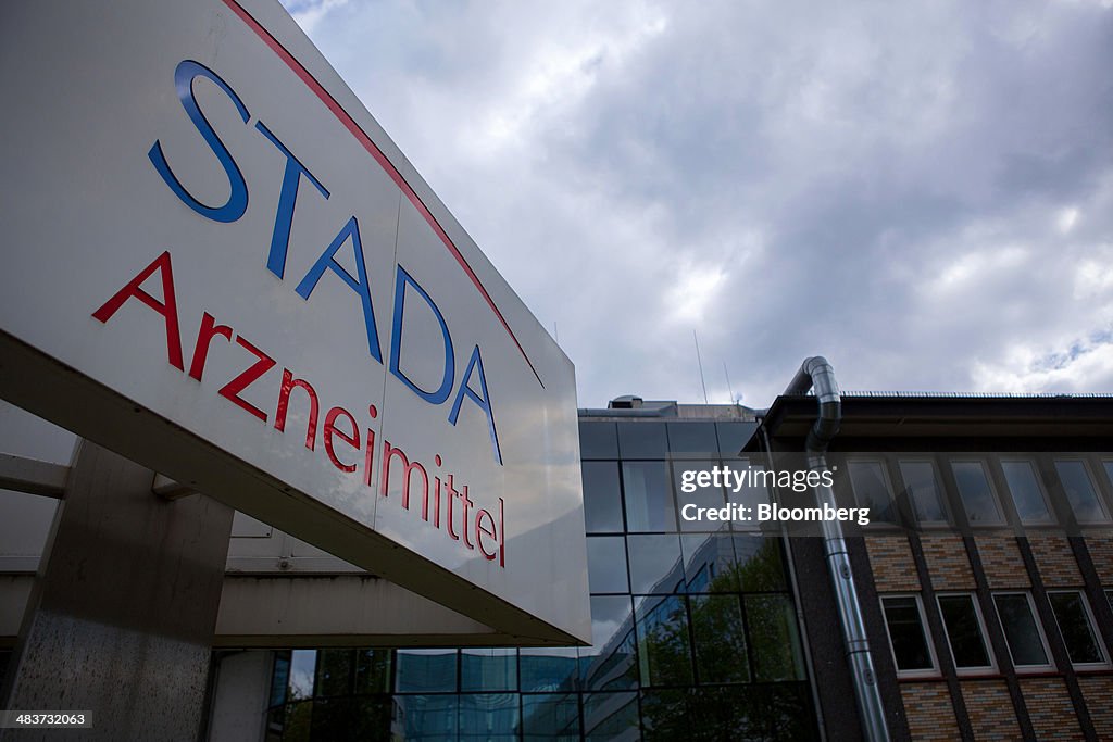 Stada Factory The logo of Stada Arzneimittel AG sits on sign outside the factory of ...