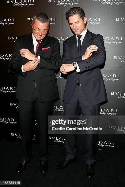 Eric Bana and Bvlgari CEO Jean-Christophe Babin attend the 130th Anniversary of Bvlgari Gala Dinner on April 10, 2014 in Sydney, Australia.