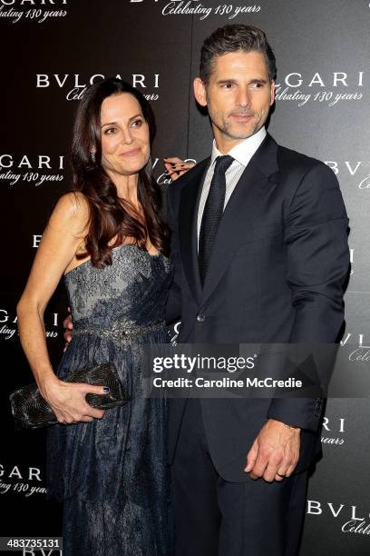 Eric Bana and Rebecca Gleeson attend the 130th Anniversary of Bvlgari Gala Dinner on April 10, 2014 in Sydney, Australia.