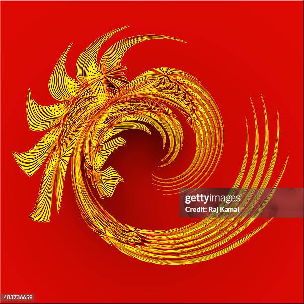 swirling curved shapes creative abstract design - red backdrop studio stock illustrations
